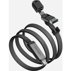 Energea CBL-SHTHTRV-GUN120 Braided Flat USB-A to USB-C 60W 1.2m Black