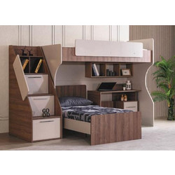 Martin Home Milano Παιδικό Κρεβάτι Κουκέτα Μονό για Στρώμα 90x190cm με Γραφείο & Αποθηκευτικό Χώρο 01.BRBEG
