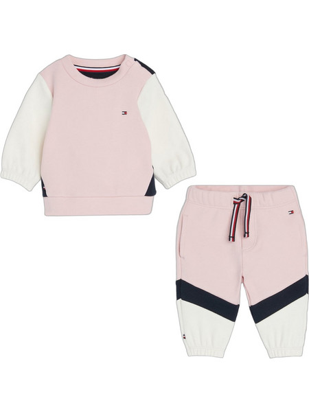 Tommy Hilfiger Βρεφικό Σετ Φόρμας Χειμωνιάτικο Ροζ KN0KN01478-TH4