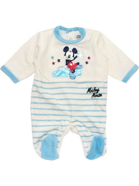 Disney Mickey Φορμάκι Μακρυμάνικo για Αγόρι Βελουτέ Λευκό Γαλάζιο 8030250