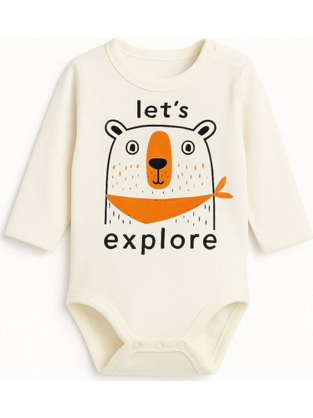 Bear Explorer Φορμάκι Εσώρουχο Μακρυμάνικo για Αγόρι Μπεζ 8020910