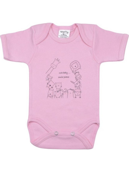 Ninetta Bebe Animals Φορμάκι Εσώρουχο Κοντομάνικo για Κορίτσι Ροζ 55PI-2
