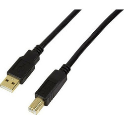 LogiLink UA0265 Καλώδιο USB-B Male 2.0 to USB-A Male 15m Black