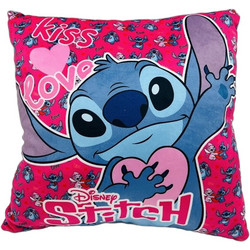 Dimcol Disney Stitch 610 Παιδικό Διακοσμητικό Μαξιλάρι 100% Velboa Φούξια 38x38cm