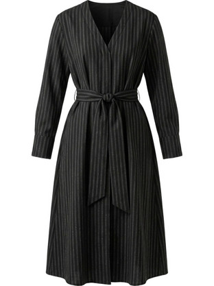 Funky Buddha Midi Καθημερινό Φόρεμα Μαύρο FBL014-117-13