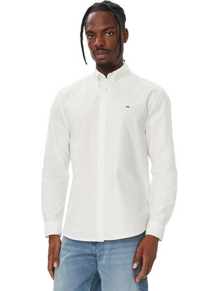 Tommy Hilfiger Ανδρικό Πουκάμισο Βαμβακερό Μακρυμάνικο Κανονική Γραμμή Λευκό DM0DM23711-YBL