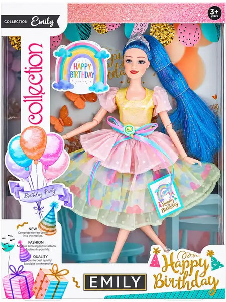 Emily Κούκλα Happy Birthday με Φόρεμα & Αξεσουάρ