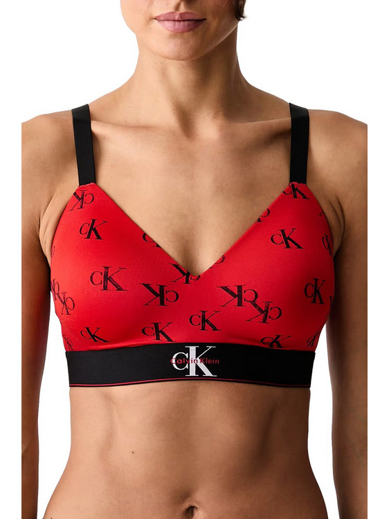 Calvin Klein Μπουστάκι με Ελαφριά Ενίσχυση χωρίς Μπανέλα Κόκκινο LV00QF8877-6M9