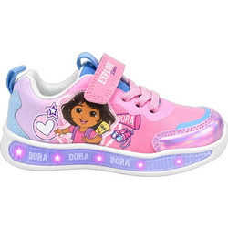 Cerda Dora Παιδικά Sneakers με Φωτάκια Ροζ Λιλά 2300007461