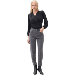 Passager Ψηλόμεσο Γυναικείο Τζιν Παντελόνι Mom Fit Εφαρμογή Ανθρακί 2202026-013