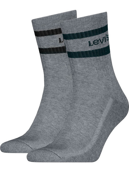 Levi's Ανδρικές Κάλτσες Ψηλές με Σχέδια Ανθρακί 2Pack 701239479-005