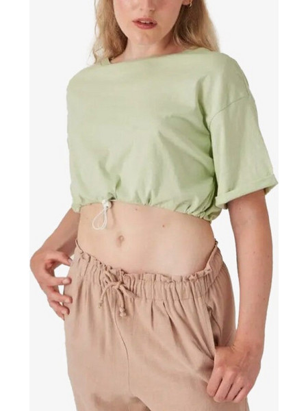 24colours Γυναικείο Καλοκαιρινό Crop Top Πράσινο 11680A