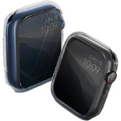Uniq Glase 2-pack Θήκη Σιλικόνης για Apple Watch 7 / 8 / 9 45mm Γκρι Διαφανής