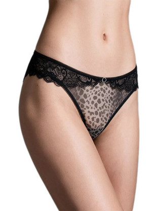 Milena By Paris Γυναικείο Sexy Brazil με Δαντέλα Μαύρο Ασημί 8571