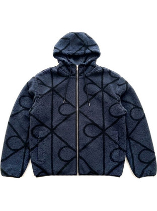 Calvin Klein Ανδρική Ζακέτα Fleece με Κουκούλα και Φερμουάρ Navy Μπλε LV04RH251G-CCI