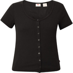 Levi's Γυναικείο Καλοκαιρινό Crop Top Ριπ Μαύρο 0087U-0001