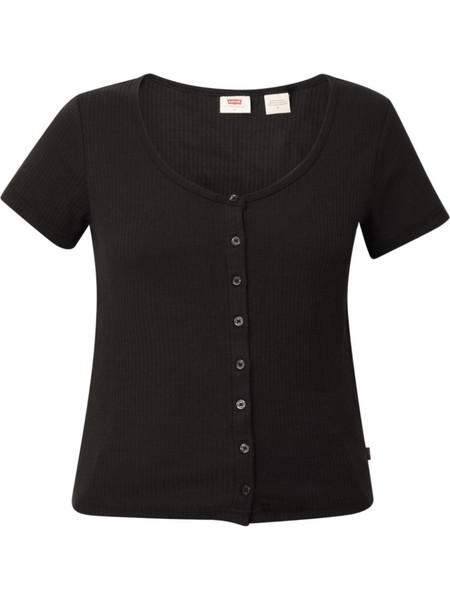 Levi's Γυναικείο Καλοκαιρινό Crop Top Ριπ Μαύρο 0087U-0001