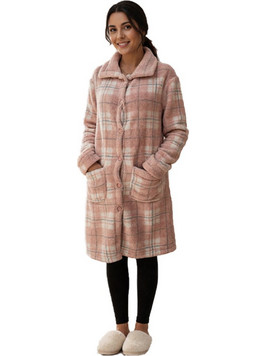 Free Move Γυναικεία Ρόμπα Χειμωνιάτικη Fleece Ροζ P014