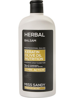 Miss Sandy Herbal Keratin-Olive Oil Conditioner Κερατίνης για Επανόρθωση 750ml