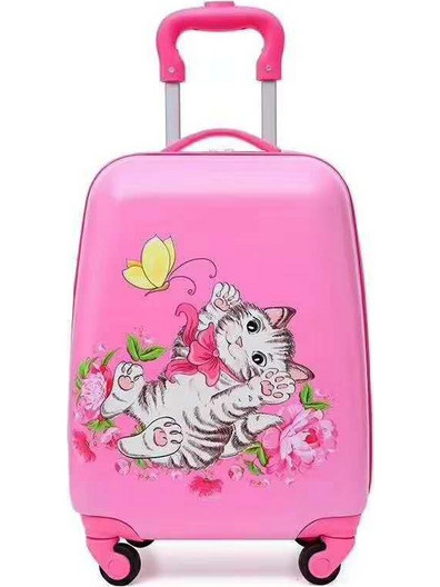 A2S Kitty Παιδική Βαλίτσα Καμπίνας 45x30x20cm με 4 Ρόδες Ροζ
