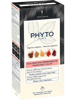Phyto PhytoColor 1 Μαύρο Φυτική Μόνιμη Βαφή Μαλλιών Χωρίς Αμμωνία 50ml