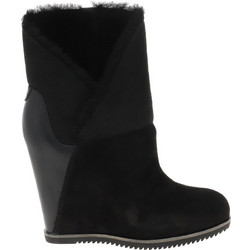 UGG Γυναικεία Μποτάκια Πλατφόρμα Suede Μαύρα με Γούνα 1105576-BLK