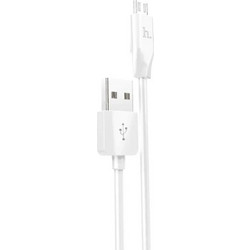 USB A 2.0 Cable Male To Micro USB White 1m Fast Charging Καλώδιο Φόρτισης Λευκό Hoco X1