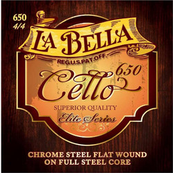 La Bella 650 Σετ 4 Χορδές Τσέλου Chrome Medium Tension