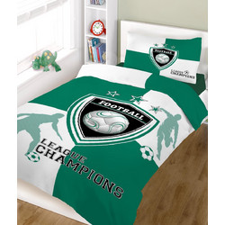 Komvos Σετ Παιδικά Σεντόνια Μονά Βαμβακερά 160x240 Champions Green/White