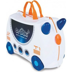 Trunki Skye The Spaceship Παιδική Βαλίτσα Καμπίνας 31x46x20.5cm με 4 Ρόδες Λευκή