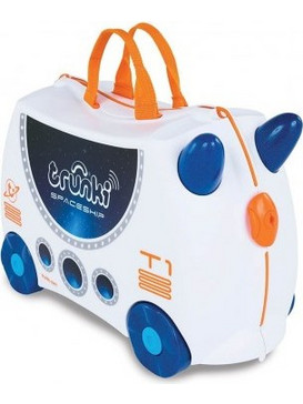 Trunki Skye The Spaceship Παιδική Βαλίτσα Καμπίνας 31x46x20.5cm με 4 Ρόδες Λευκή