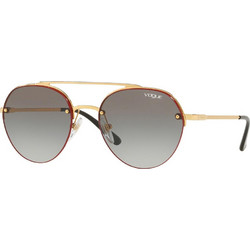 Vogue VO4113S 280/11 Γυναικεία Γυαλιά Ηλίου Στρογγυλά Κοκάλινα Χρυσά με Μαύρο Φακό