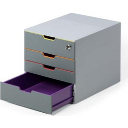 Συρταριέρα γραφείου Durable Varicolor 7606 4 θέσεων με κλειδαριά