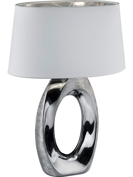 Trio Lighting R50521089 Πορτατίφ Ε27 Λευκό Ασημί Φ38xΥ52cm