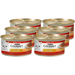 Purina Gourmet Gold Delight Μοσχάρι 6x85gr