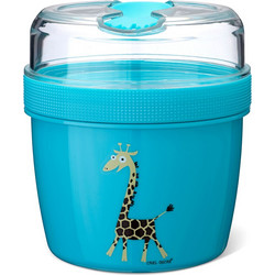 Carl Oscar N'ice Cup Jiraffe Πλαστικό Παιδικό Σετ Δοχείο Φαγητού Ισοθερμικό Μπλε