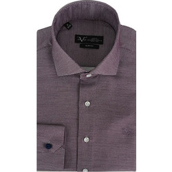 Versace 19V69 Bergamo Ανδρικό Πουκάμισο Βαμβακερό Μακρυμάνικο Κανονική Γραμμή Κόκκινο