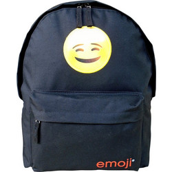 Paxos Emoji Classic Ακουστικά Σχολική Τσάντα Πλάτης Δημοτικού Μαύρη 168006