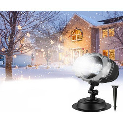 ΝΥΧΤΕΡΙΝΟΣ ΧΡΙΣΤΟΥΓΕΝΝΙΑΤΙΚΟΣ ΦΩΤΙΣΜΟΣ LASER - CHRISTMAS SNOW FLOWER LAMP ΛΕΥΚΟ