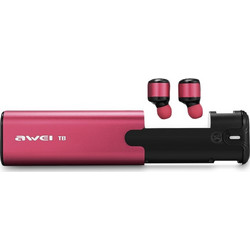 Awei T8 Ακουστικά Bluetooth Earbud Ανθεκτικά στο Νερό Red