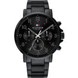 Tommy Hilfiger Daniel Ανδρικό Ρολόι Χρονογράφος με Μαύρο Μεταλλικό Μπρασελέ 1710383