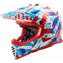 LS2 MX437J Fast Mini Evo Funky Red/White Κράνος Μηχανής Motocross 1050gr