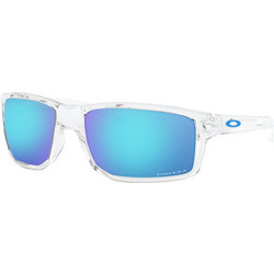 Oakley OO9449 04 Ανδρικά Γυαλιά Ηλίου Ορθογώνια Κοκάλινα Διαφανή με Μπλε Καθρέπτη Φακό