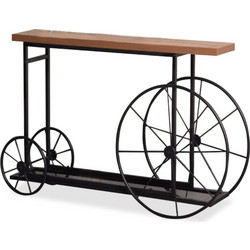 Κονσόλα Bike pakoworld χρώμα μαύρο-καρυδί 148x28x85εκ 120-000051