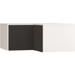 PoliHome Δίφυλλο Πατάρι Ντουλάπας Μαύρο Λευκό 101.5x103.5x45cm 10150