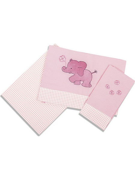 Dimcol Elephant 15 Σετ Βρεφικά Σεντόνια Κούνιας Βαμβακερά 120x170 Pink