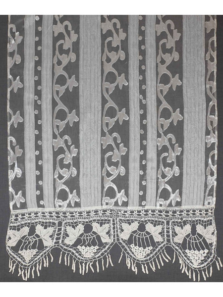 Silk Fashion Κουρτίνα Παραθύρου με Θηλιές & Δαντέλα 160x160 014 Λευκό