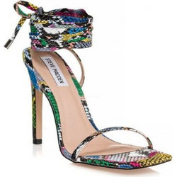 Steve Madden Uplift Γυναικεία Πέδιλα Δερμάτινα Πολύχρωμα με Λεπτό Ψηλό Τακούνι