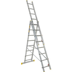 Pallbest Ultra Plus Τριπλή Σκάλα Αλουμινίου Επεκτεινόμενη 3x12 Σκαλοπάτια