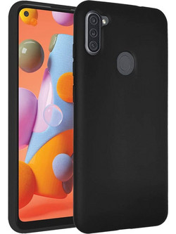 Samsung Galaxy M11/A11 - Anti-slip Liquid Silicone Gel Rubber Bumper Case with Soft Microfiber Lining Cushion Slim Hard Shell- Μαύρο (oem)
